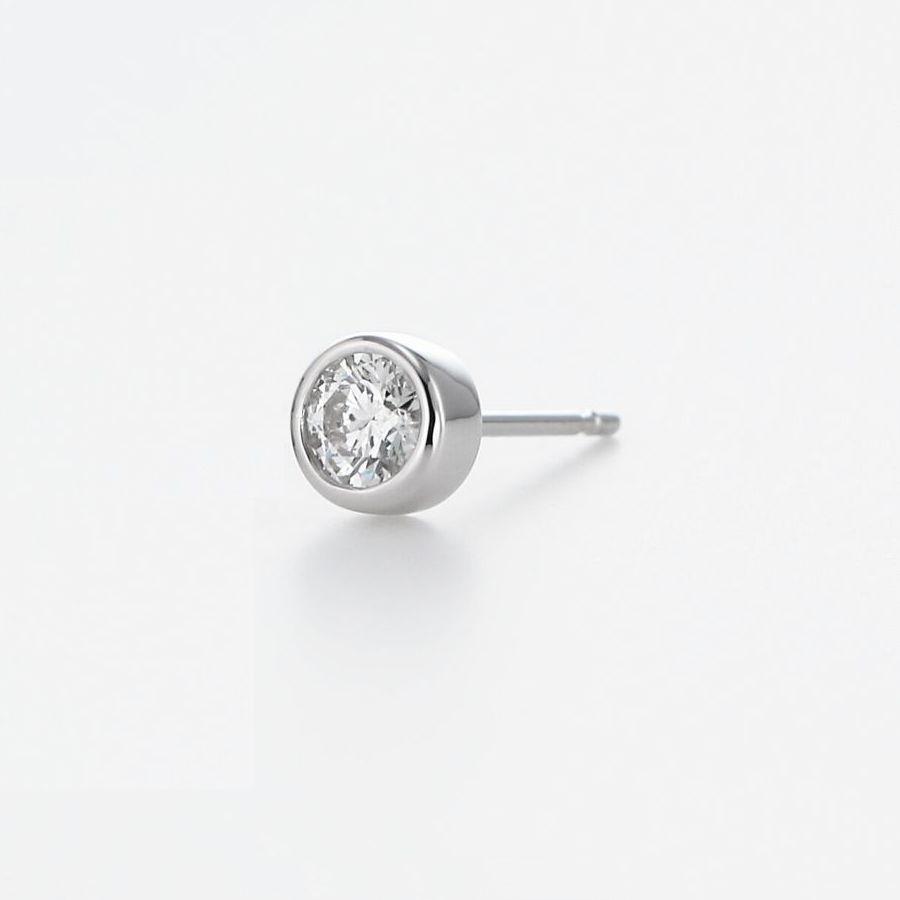 ダイヤモンド ピアス 片耳用 プラチナ Pt900 一粒 ふせ込み スタッド 0.144ct/0.146ct Dカラー VS1 Excellent 4C鑑定カード ソーティング付 | DAIYA（ゴルフ用品、日用品） | 03