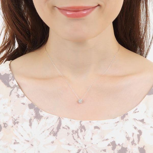 ダイヤモンド ネックレス フラワー 7石 0.2ct プラチナ900 Pt850