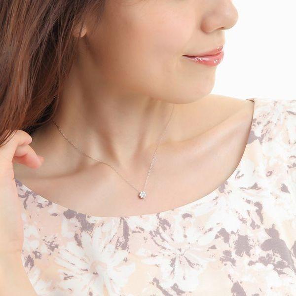 ダイヤモンド ネックレス フラワー 7石 0.2ct プラチナ900 Pt850