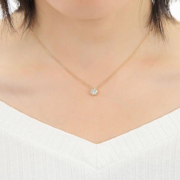 ダイヤモンド ネックレス フラワー K18 0.3カラット レディース ダイヤネックレス 50代 40代 普段使い 記念日 誕生日 プレゼント | DAIYA（ゴルフ用品、日用品） | 13