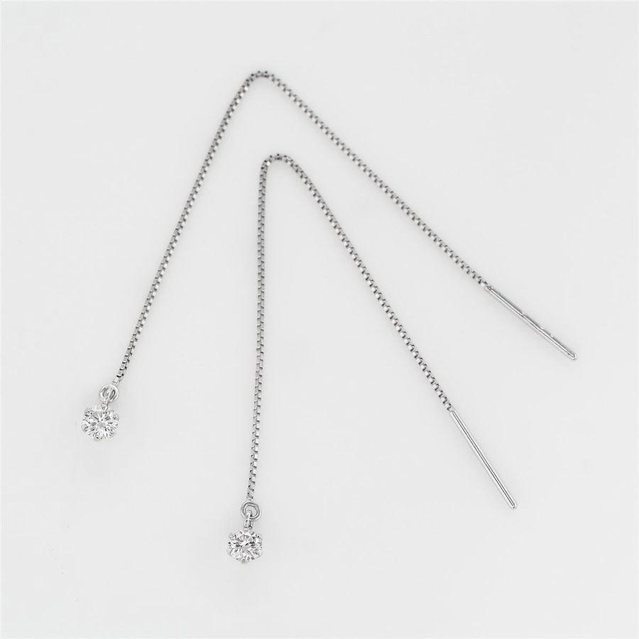 ダイヤモンド ピアス 一粒 プラチナ 0.2カラット レディース アメリカンピアス 50代 40代 シンプル 普段使い 記念日 誕生日 プレゼント | DAIYA（ゴルフ用品、日用品） | 01