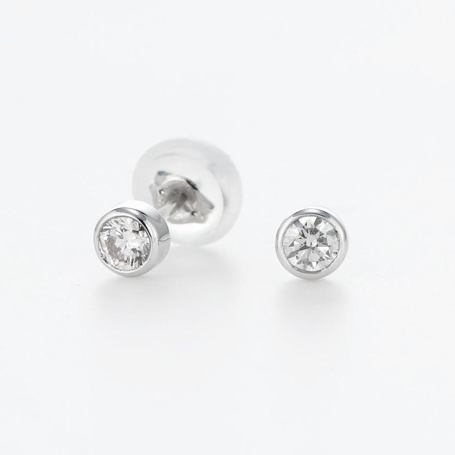 DAIYA（ダイヤ） プラチナ ダイヤモンド ピアス 0.2ct 一粒 ふせ込み