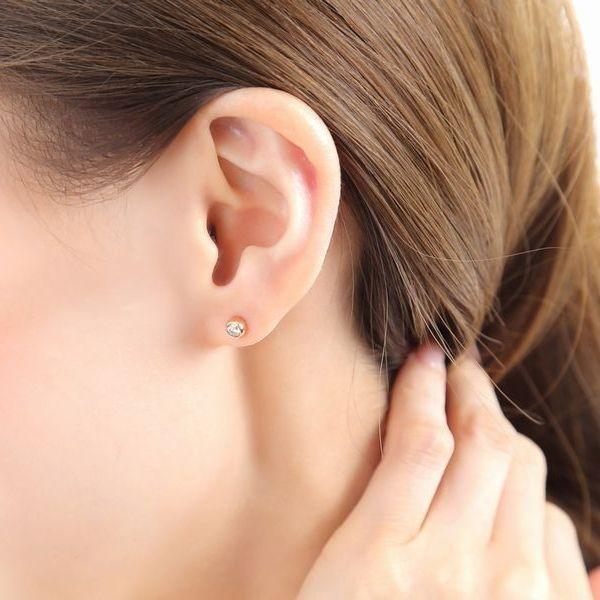 ダイヤモンド ピアス 一粒 K18 0.3カラット レディース ダイヤピアス 50代 40代 18金 イエロー ピンク 記念日 誕生日 プレゼントの画像