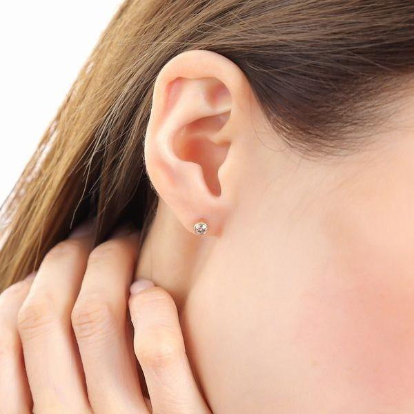 ダイヤモンド ピアス 一粒 K18 0.3カラット レディース ダイヤピアス 50代 40代 18金 イエロー ピンク 記念日 誕生日 プレゼントの画像