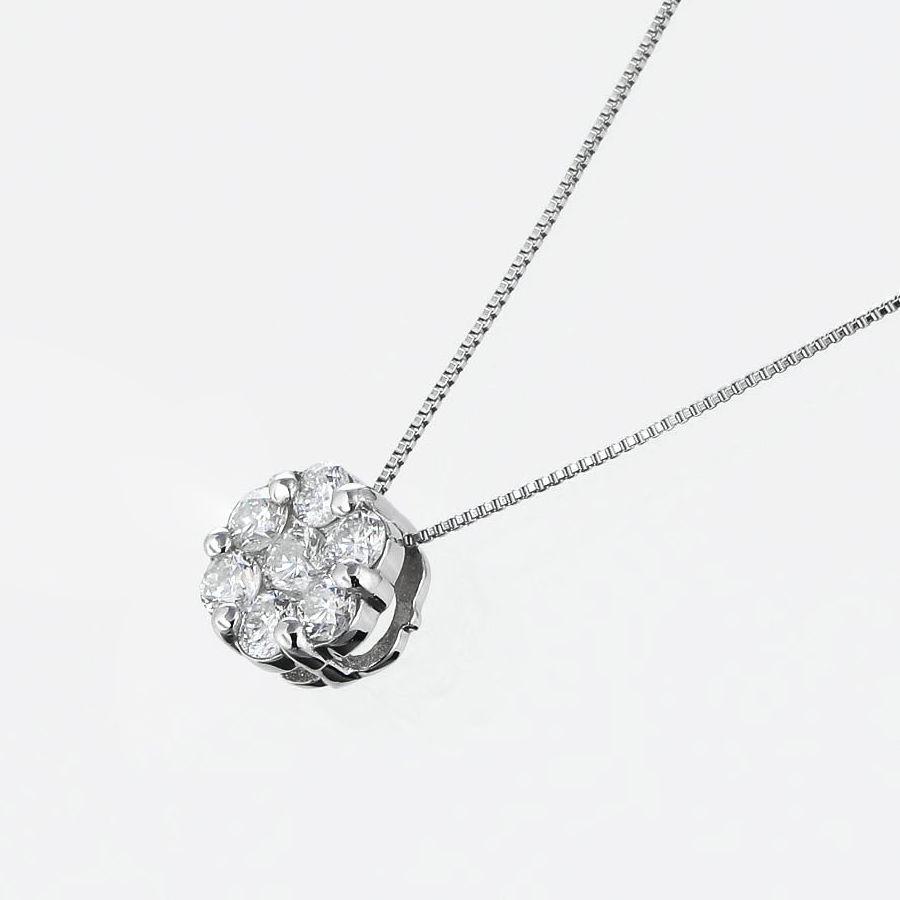 ダイヤモンド フラワー ネックレス 豪華☆K18YG/PG/WG【0.5ct】ダイヤモンドフラワーペンダントネックレス