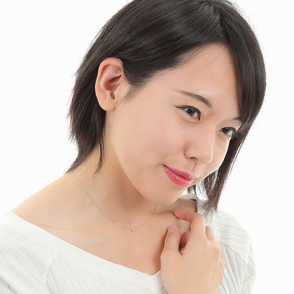 ダイヤモンド ネックレス 一粒 18金 プラチナ レディース 50代 40代 ダイヤネックレス シンプル 普段使い 記念日 誕生日 プレゼントの画像