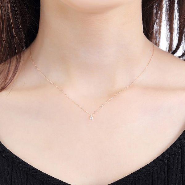 ダイヤモンド ネックレス 一粒 K10 ダイヤネックレス 0.07カラット レディース 50代 40代 シンプル 普段使い 記念日 誕生日 プレゼント | DAIYA（ゴルフ用品、日用品） | 14
