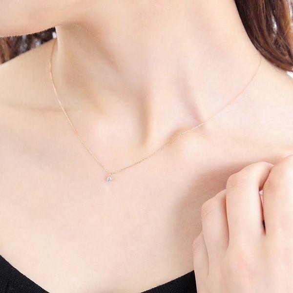 ダイヤモンド ネックレス 一粒 K10 ダイヤネックレス 0.07カラット レディース 50代 40代 シンプル 普段使い 記念日 誕生日 プレゼント | DAIYA（ゴルフ用品、日用品） | 17