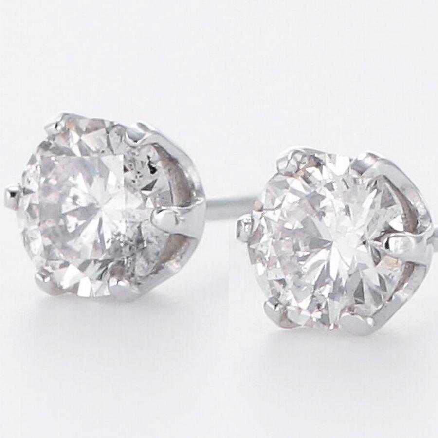 ダイヤモンド ピアス 一粒 プラチナ トータル1.00ctup 鑑別カード付 レディース 光沢手提げ袋 50代 40代 シンプル 普段使い 記念日 誕生日 プレゼント | DAIYA（ゴルフ用品、日用品） | 02