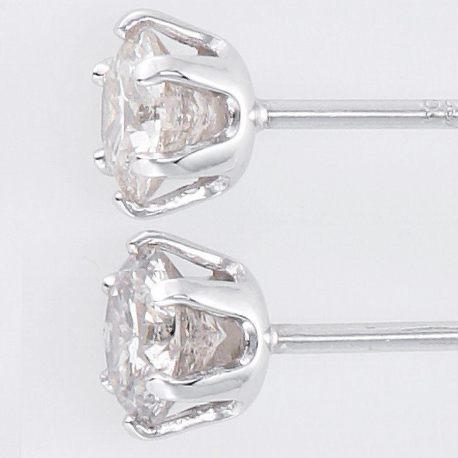 ダイヤモンド ピアス 一粒 プラチナ トータル1.00ctup 鑑別カード付 レディース 光沢手提げ袋 50代 40代 シンプル 普段使い 記念日 誕生日 プレゼント | DAIYA（ゴルフ用品、日用品） | 03