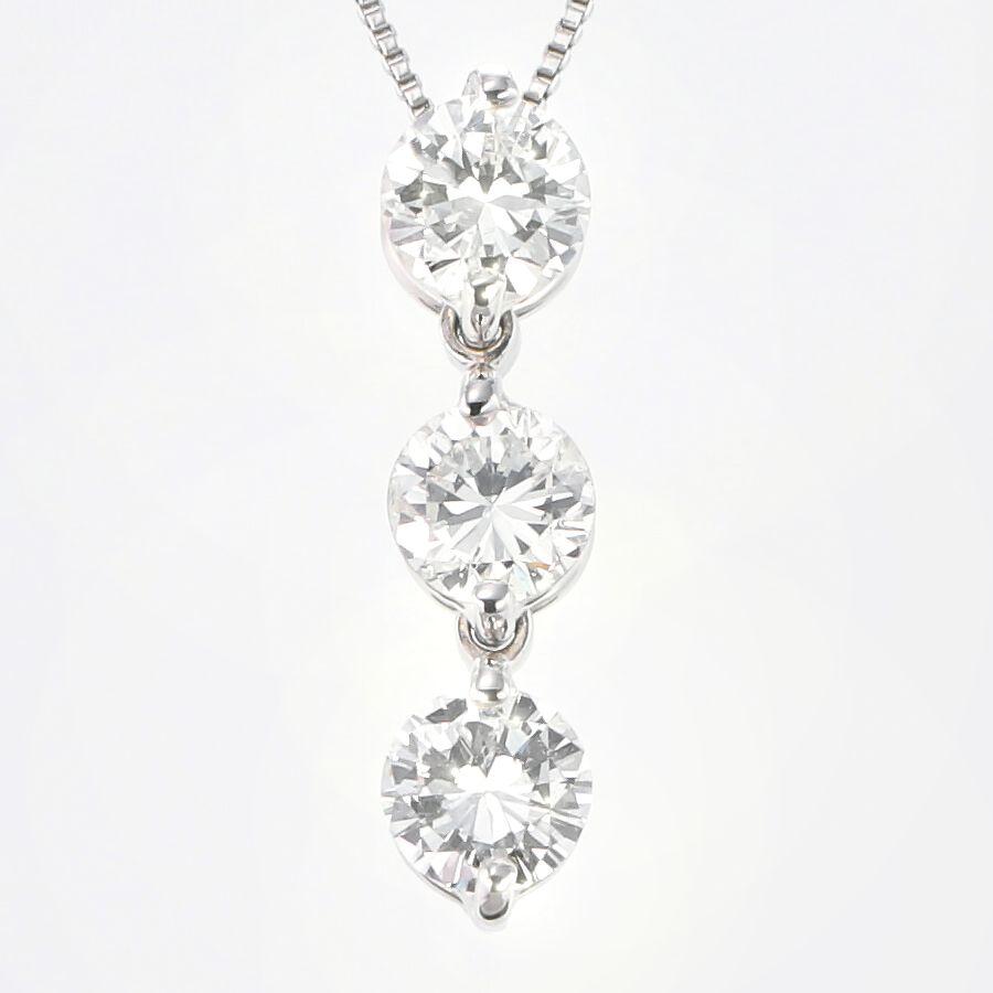 ダイヤモンド PT900 1.0カラット スリーストーン トリロジー レディース ハート＆キューピッドダイヤモンド鑑別カー ド付き 普段使い 記念日 誕生日 プレゼント | DAIYA（ゴルフ用品、日用品） | 01