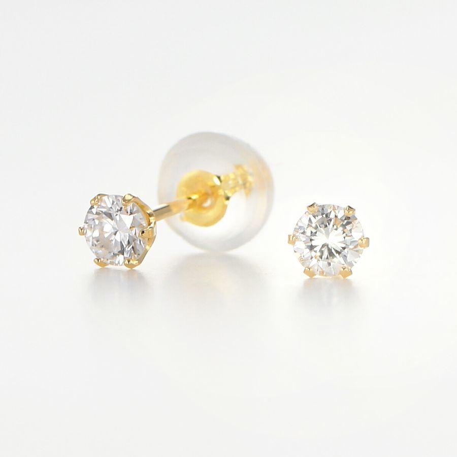 ダイヤモンド ピアス 一粒 K18 イエローゴールド 鑑定カード付 レディース トータル0.200ctup Dカラー ハート＆キューピッドダイヤモンド Excellenntカット | DAIYA（ゴルフ用品、日用品） | 02