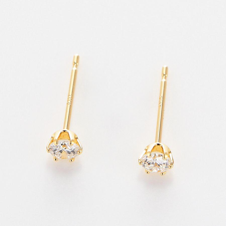 ダイヤモンド ピアス 一粒 K18 イエローゴールド 鑑定カード付 レディース トータル0.200ctup Dカラー ハート＆キューピッドダイヤモンド Excellenntカット | DAIYA（ゴルフ用品、日用品） | 04