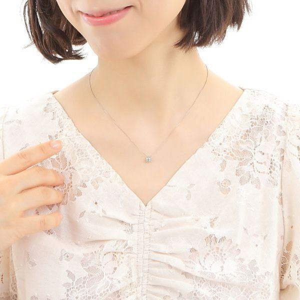 ダイヤモンド ネックレス 一粒 プラチナ 0.3カラット ハート＆キューピッドダイヤモンド鑑別カード付き レディース 50代 40代 ダイヤネックレスの画像