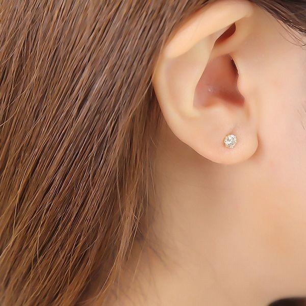 ダイヤモンド ピアス 一粒 K18 イエローゴールド 0.5ct 0.7ct ハート