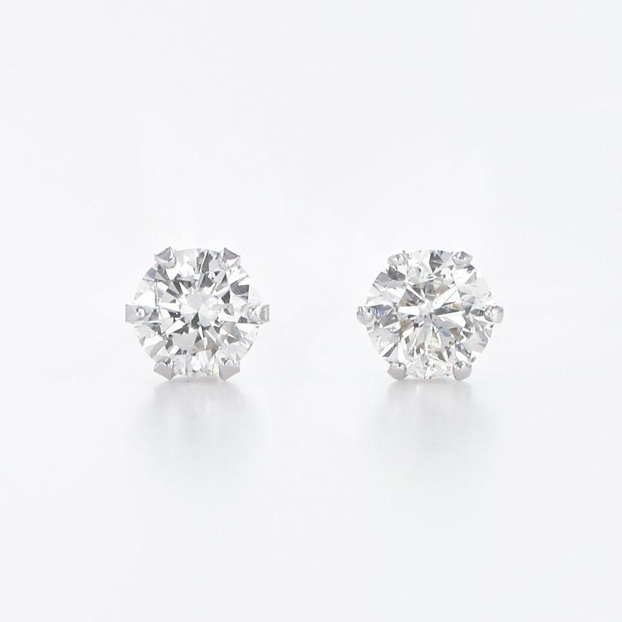 ダイヤモンド ピアス 一粒 プラチナ ハート＆キューピッドダイヤモンド鑑別カード付き レディース 0.5カラット ダイヤピアス | DAIYA（ゴルフ用品、日用品） | 01