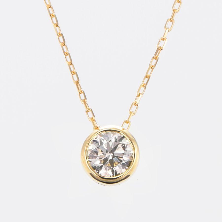 K18 一粒 ダイヤモンド ネックレス 0.2ct ふせ込み H&C鑑別カード付 イエローゴールド ピンクゴールド 40cm レディース | DAIYA（ゴルフ用品、日用品） | 04