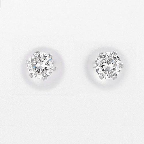 ダイヤモンド ピアス 一粒 プラチナ ハート＆キューピッドダイヤモンド鑑別カード付き レディース 0.3カラット ダイヤピアスの画像