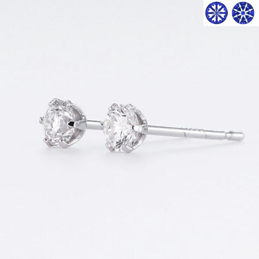 ダイヤモンド ピアス 一粒 プラチナ ハート＆キューピッドダイヤモンド鑑別カード付き レディース 0.2カラットの画像