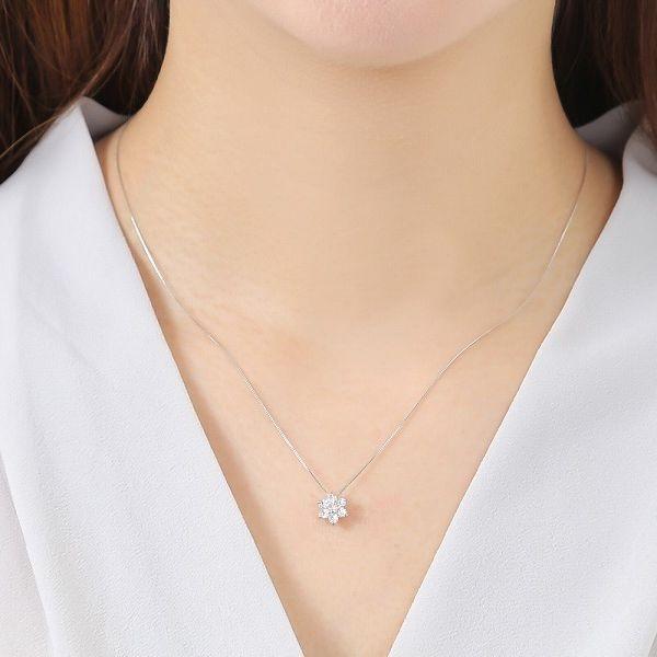 ダイヤモンド ネックレス フラワー プラチナ 0.3カラット ハート＆キューピッドダイヤモンド鑑別カード付き レディース 50代 40代 ダイヤネックレス | DAIYA（ゴルフ用品、日用品） | 13