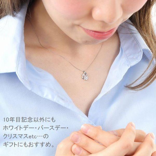 ダイヤモンド ネックレス プラチナ ハート＆キューピッドダイヤモンド鑑別カード付き スイートテンダイヤモンド 0.5カラット 10年目の画像