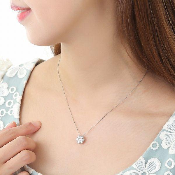 ダイヤモンド ネックレス H＆C鑑別カード付き フラワー プラチナ 1.0カラット 30代 40代 記念日 10年目 プレゼント 人気 | DAIYA（ゴルフ用品、日用品） | 16