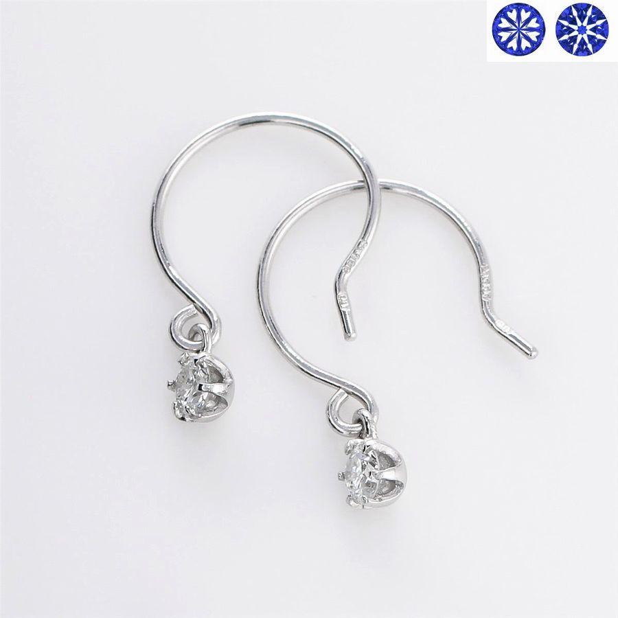 ダイヤモンド ピアス 一粒 プラチナ ハート＆キューピッドダイヤモンド鑑別カード付き レディース 0.1カラット ダイヤピアス フックタイプ |  | 01