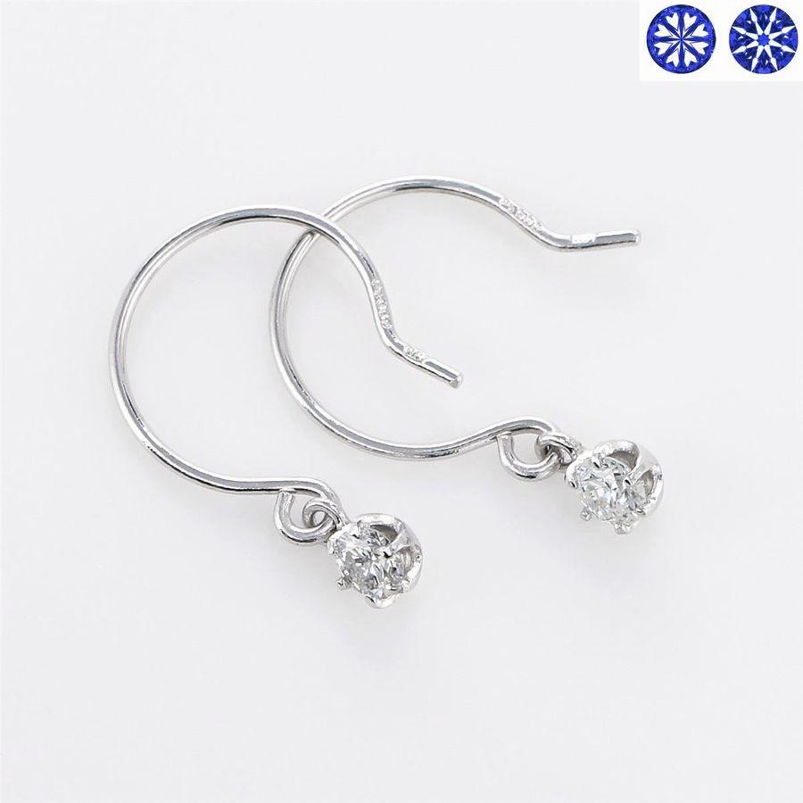 ダイヤモンド ピアス 一粒 プラチナ ハート＆キューピッドダイヤモンド鑑別カード付き レディース 0.1カラット ダイヤピアス フックタイプ |  | 02