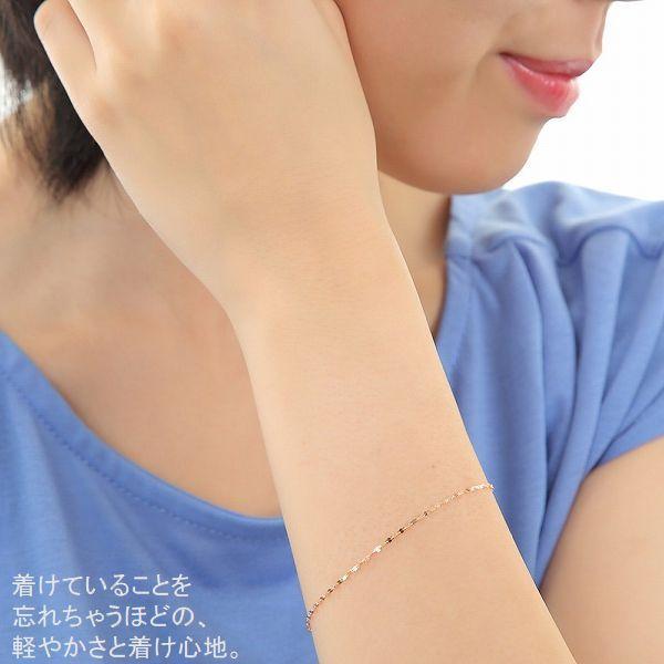 ブレスレット レディース K10 18cm 50代 40代 10金 1連 2連 重ね付け 人気 普段使い 誕生日 プレゼント 即日発送の画像