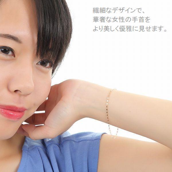 ブレスレット レディース K10 18cm 50代 40代 10金 1連 2連 重ね付け 人気 普段使い 誕生日 プレゼント 即日発送の画像