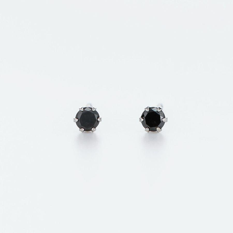 ダイヤモンド ピアス レディース プラチナ ブラックダイヤモンド 0.1カラット 50代 40代 30代 ペア販売 普段使い 記念日 誕生日 プレゼントの画像