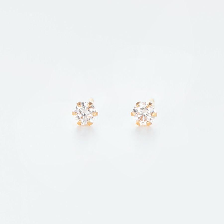 ダイヤモンド ピアス 一粒 K18 0.1カラット レディース 50代 40代 イエロー ピンク シンプル 記念日 誕生日 プレゼント | DAIYA（ゴルフ用品、日用品） | 03