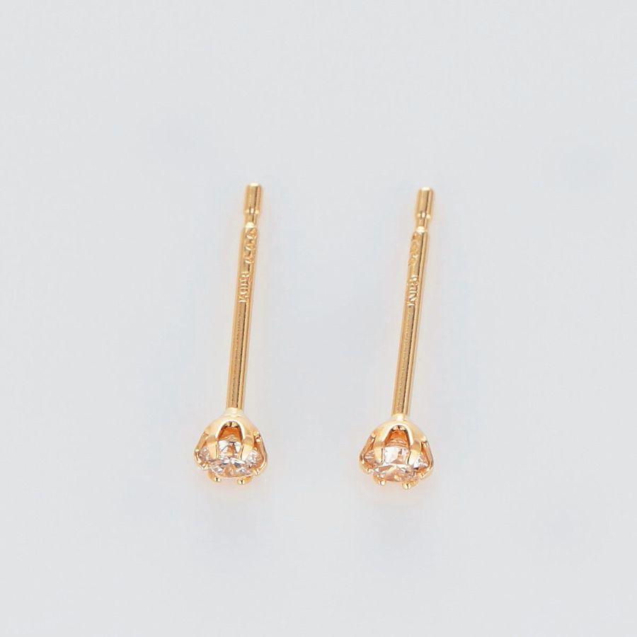 ダイヤモンド ピアス 一粒 K18 0.1カラット レディース 50代 40代 イエロー ピンク シンプル 記念日 誕生日 プレゼント | DAIYA（ゴルフ用品、日用品） | 05