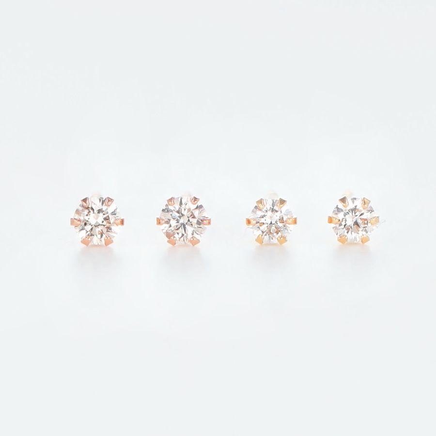 ダイヤモンド ピアス 一粒 K18 0.1カラット レディース 50代 40代 イエロー ピンク シンプル 記念日 誕生日 プレゼント | DAIYA（ゴルフ用品、日用品） | 06