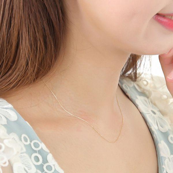 ネックレス チェーン K10 あずきチェーン 太さ0.45mm 40cm〜60cm 50代 40代 30代 10金 取り替え用 調節管付 普段使い プレゼント |  | 10