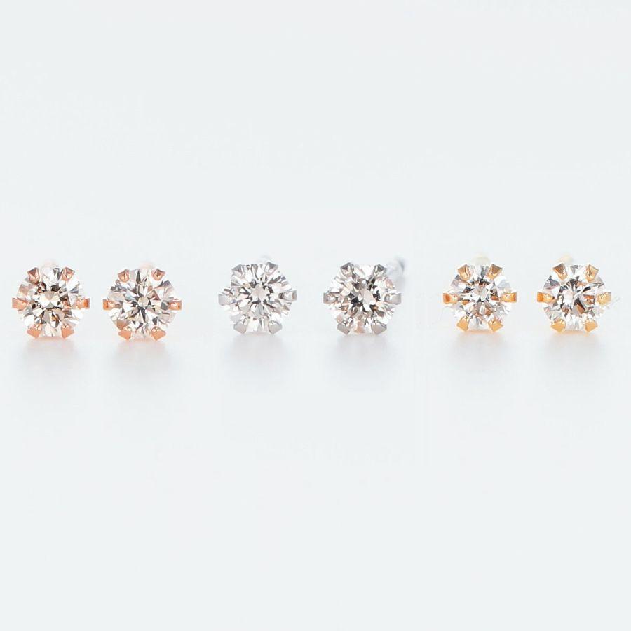 ダイヤモンド ピアス レディース プラチナ K18 一粒 0.08カラット 50代 40代 30代 18金 シンプル 記念日 誕生日 プレゼント 人気 定番 | DAIYA（ゴルフ用品、日用品） | 04