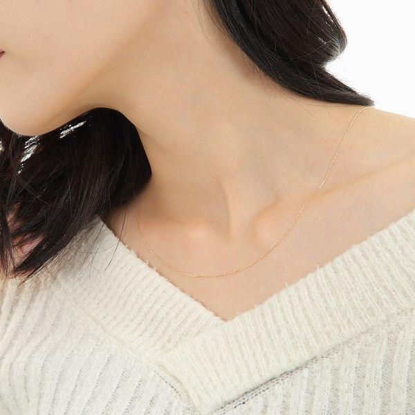 ネックレス チェーン K10 あずきチェーン 太さ0.5mm 60cm 50代 40代 30代 10金 取り替え用 調節管付 普段使い プレゼント |  | 14