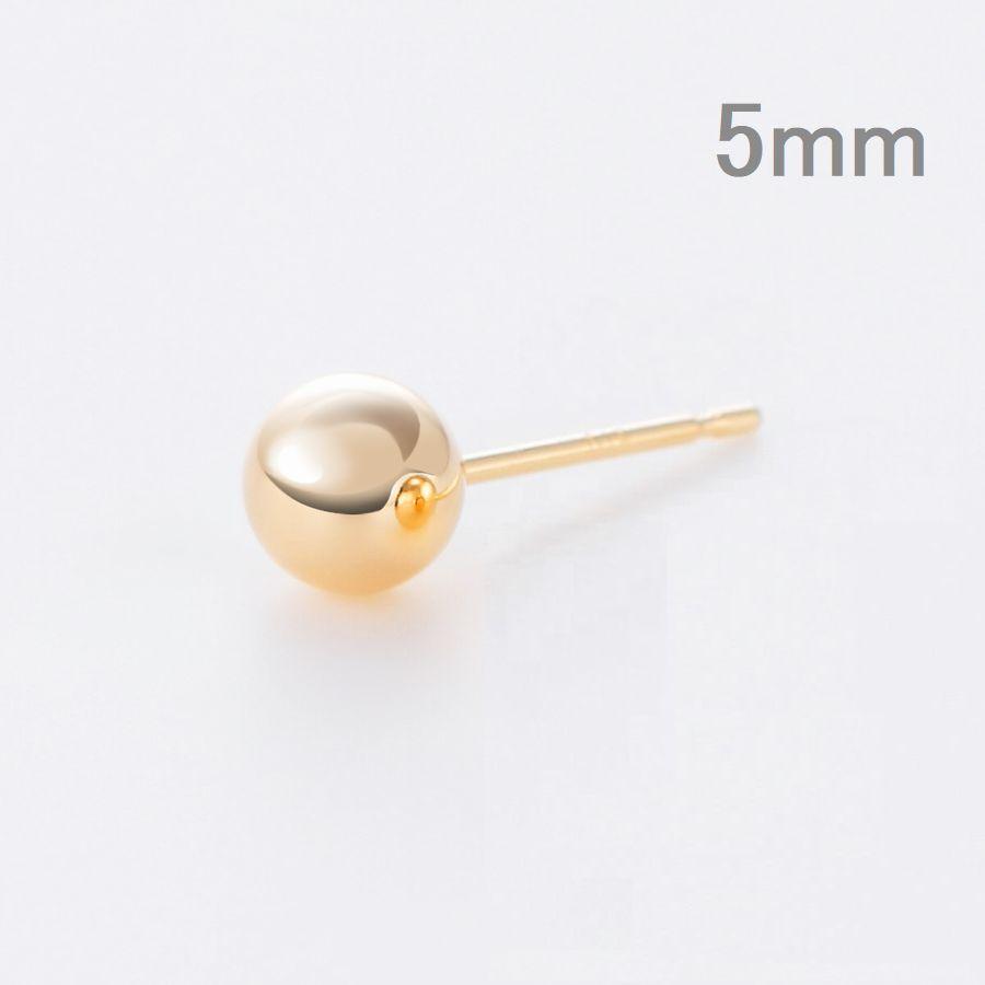 ピアス 丸玉ピアス K18 イエローゴールド 片耳用 2.0mm 3.0mm 4.0mm 5.0mm レディース 日本製 普段用 セカンドピアス 即納 |  | 04