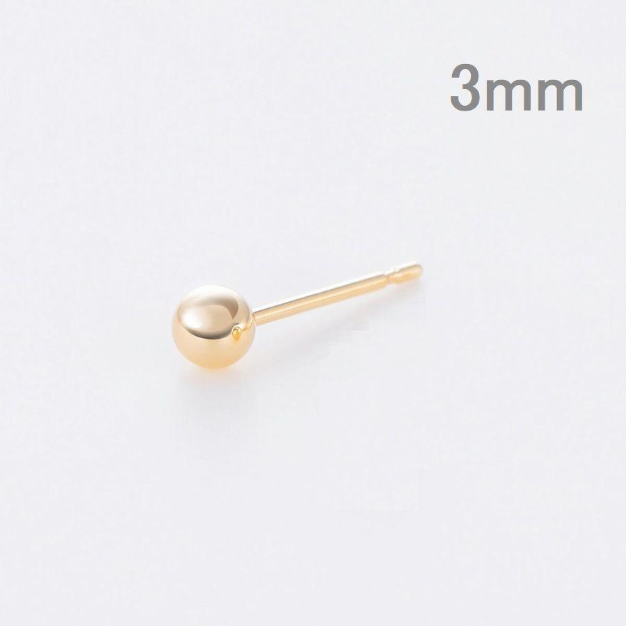 ピアス 丸玉ピアス K18 イエローゴールド 片耳用 2.0mm 3.0mm 4.0mm 5.0mm レディース 日本製 普段用 セカンドピアス 即納 |  | 02