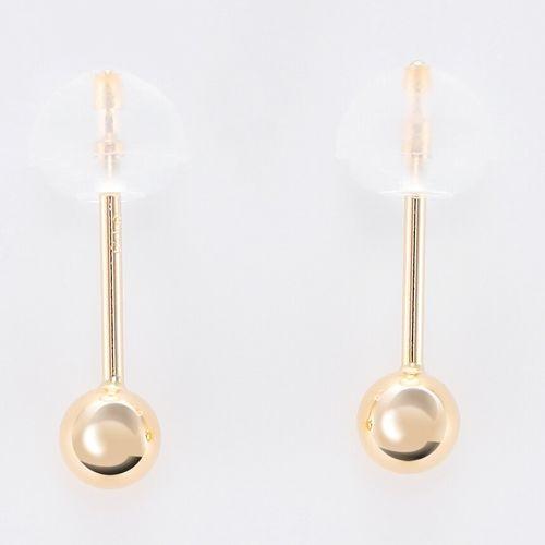 ピアス 片耳 丸玉ピアス K18 イエローゴールド 3.0mm 5.0mm 片方 ピアス 片耳 丸玉ピアス K18 イエローゴールド 3.0mm 5.0mm 片方