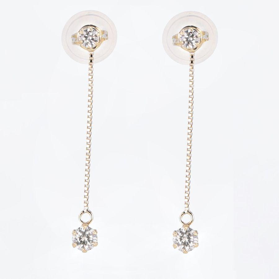 ダイヤモンド ピアス 一粒 プラチナ K18 0.18カラット レディース 揺れるピアス 50代 40代 シンプル 記念日 誕生日 プレゼント | DAIYA（ゴルフ用品、日用品） | 03