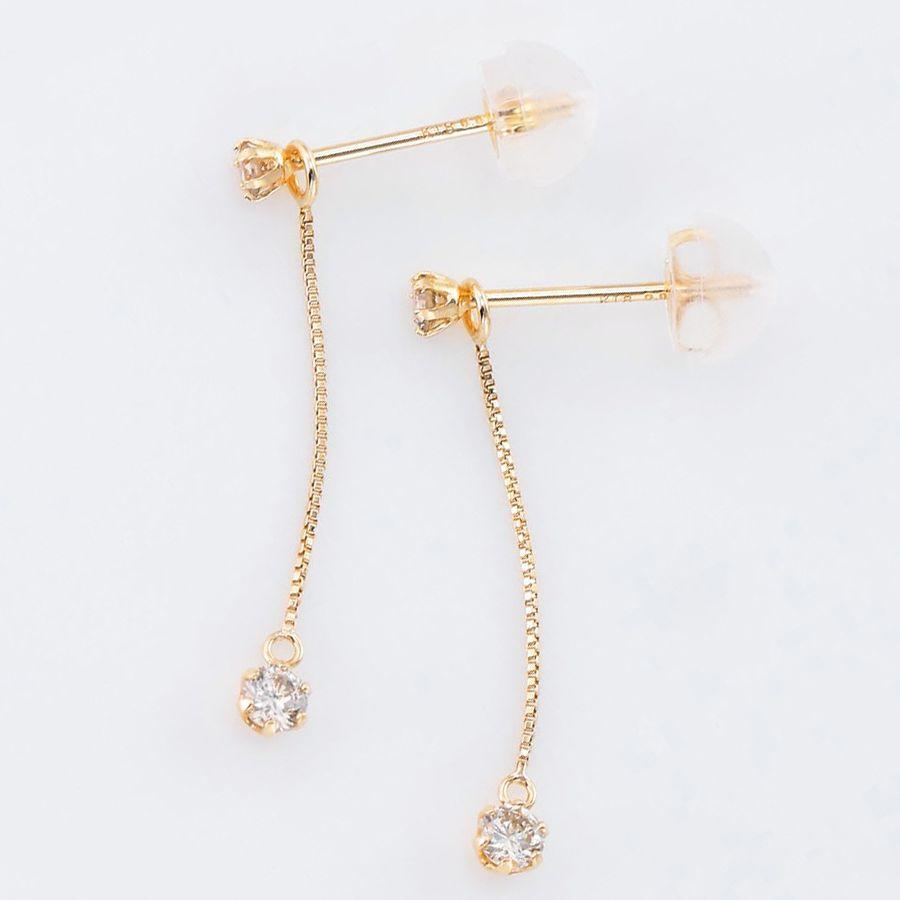 ダイヤモンド ピアス 一粒 プラチナ K18 0.18カラット レディース 揺れるピアス 50代 40代 シンプル 記念日 誕生日 プレゼント | DAIYA（ゴルフ用品、日用品） | 04