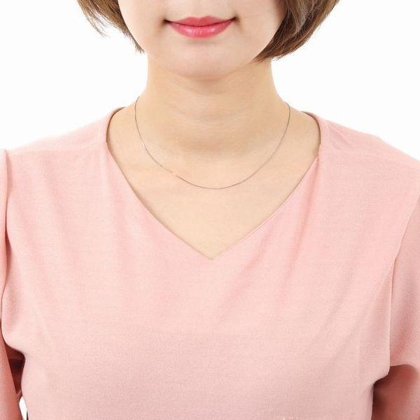 ネックレス チェーン プラチナ ベネチアンチェーン 45cm 0.6mm スライドチェーン 50代 40代 30代 取り替え用 普段使い プレゼントの画像
