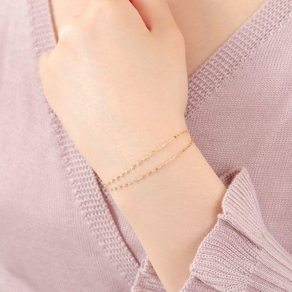 ブレスレット レディース K18 50代 40代 30代 ホワイトゴールド イエローゴールド ピンクゴールド 2連 シンプル 普段使い 記念日 誕生日 プレゼント 人気 |  | 13