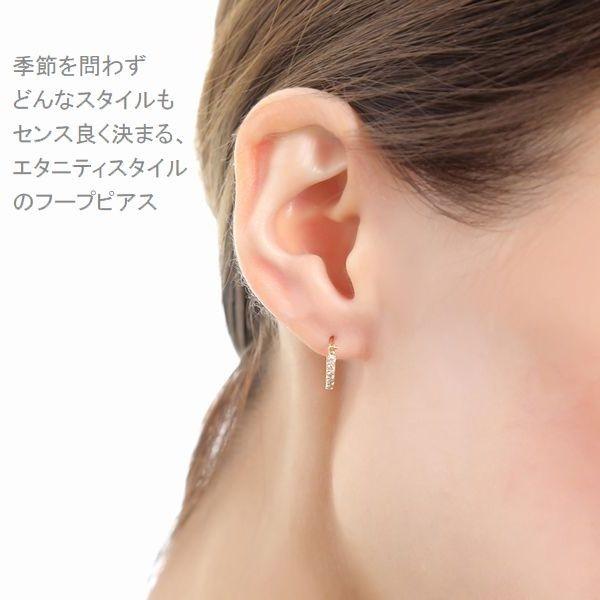 ピアス レディース 揺れる ダイヤモンド K18 ハーフエタニティ