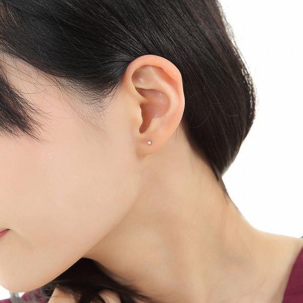 ダイヤモンド ピアス レディース プラチナ K18 ダイヤモンド 0.03カラット 50代 40代 30代 片耳販売 普段使い 記念日 誕生日 プレゼント | Si | 10