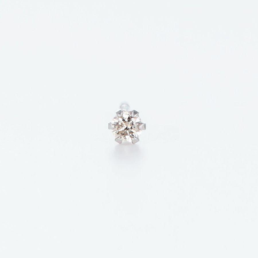 ダイヤモンド ピアス レディース プラチナ K18 ダイヤモンド 0.03カラット 50代 40代 30代 片耳販売 普段使い 記念日 誕生日 プレゼント | Si | 01