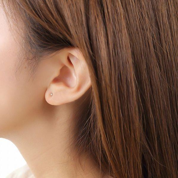 ダイヤモンド ピアス 一粒 プラチナ K18 ハート＆キューピッドダイヤモンド鑑別カード付き レディース 0.06カラット ダイヤピアス シンプル | Si | 20