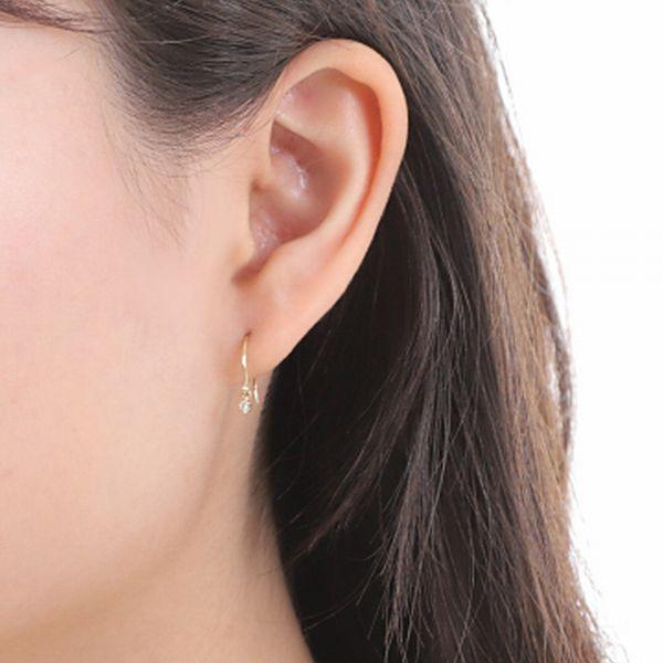 ピアス レディース ダイヤモンド プラチナ K18 YG PG シンプル 一粒 0.06カラット 普段用 揺れるピアス プレゼント 人気 | DAIYA（ゴルフ用品、日用品） | 15