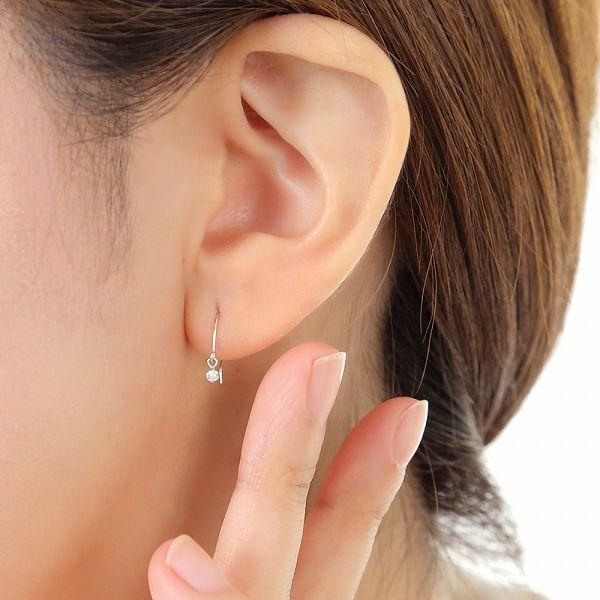 ピアス レディース ダイヤモンド プラチナ K18 YG PG シンプル 一粒 0.06カラット 普段用 揺れるピアス プレゼント 人気 | DAIYA（ゴルフ用品、日用品） | 13